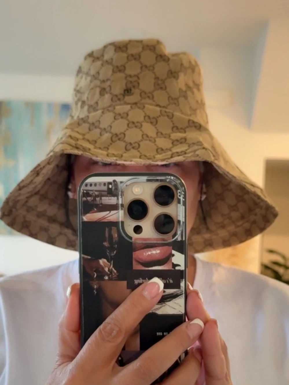 Gucci Brown GG Monogram Wide-Brim Bucket Hat - Picture 6 of 17